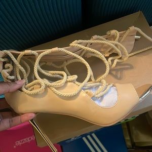 Tie up heeled sandals